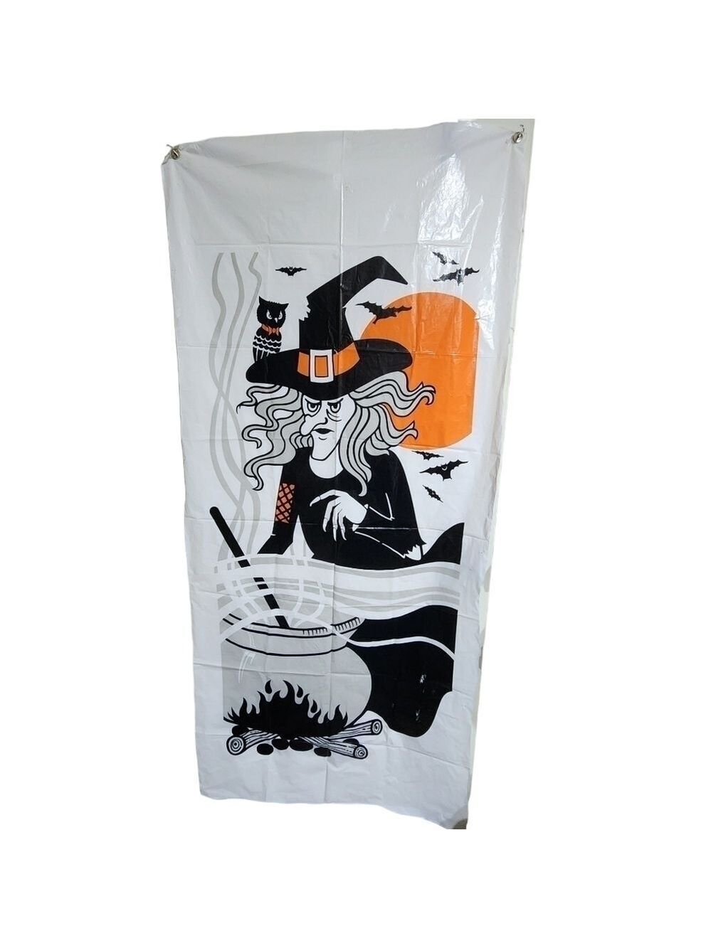 Vintage 6ft Halloween Witch amd Calderon door cover wall decor